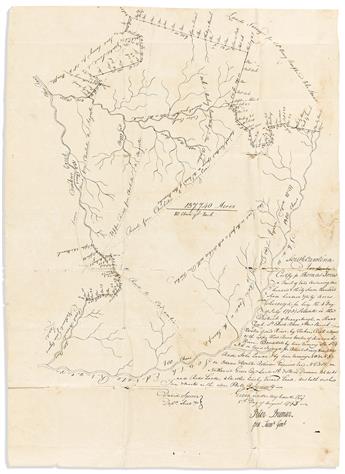 (MANUSCRIPT MAPS -- SOUTH CAROLINA.) David Squier, deputy surveyor general. [Manuscript survey of 137,740 acres in eastern Aiken                 